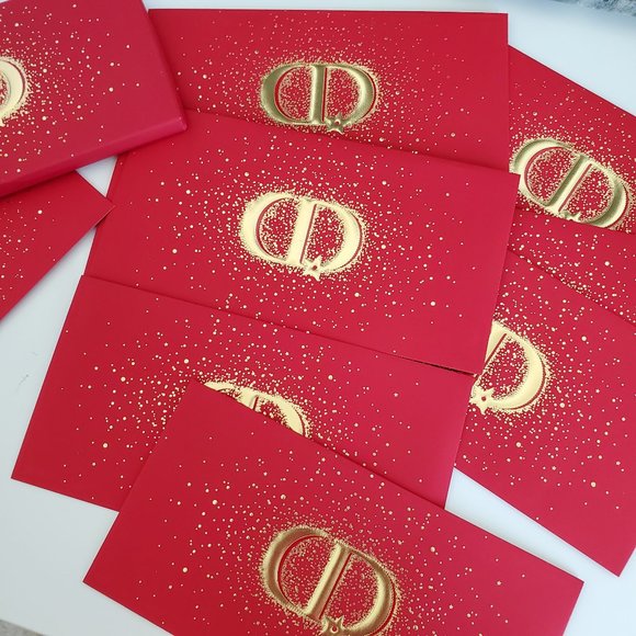 2 x DIOR gold logo Red Lucky Money Envelopes card - Picture 1 of 8